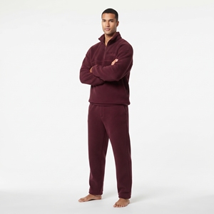 Custom Winter Wear <b>Men</b> <b>Sherpa</b> Fleece Tracksuit Relaxed Fit Drop Shoulder Warm <b>Hoodie</b> Jogger Set Wholesale Manufacturer - Product Image 1