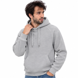 Sweat à capuche pour homme en tricot gaufré, texturé premium, décontracté, à manches longues, personnalisable, vente en gros, fournisseur d'usine - Product Image 4