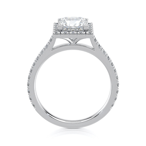 แหวนหมั้นเพชรทรงปรินเซสคัท 1.5 กะรัต ทองคำขาว 10K ได้รับการรับรองจาก IGI ประดับเพชรทรงเหลี่ยมแบบ Pave สำหรับงานแต่งงานและวันครบรอบ - Product Image 2