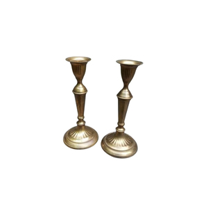 Bougeoir vintage en laiton, doré antique de luxe, support de bougie conique, vente en gros pour décoration de table de mariage et centre de table - Product Image 3