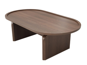 Mesa de Centro Moderna Minimalista de Madera con Forma Ovalada, Patas Plegables Resistentes, Madera Maciza para Sala de Estar, Oficina u Hogar - Product Image 2
