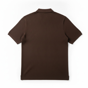 เสื้อโปโลซิปแบบกำหนดเองสำหรับผู้ชาย คุณภาพสูง ทรงเข้ารูป เสื้อโปโลถักสำหรับตีกอล์ฟ ขายส่ง เสื้อโปโลผู้ชายแบบเรียบ ระบายอากาศได้ดี สำหรับฤดูร้อน - Product Image 3