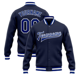 Veste universitaire personnalisée pour équipe, avec nom et numéro, style baseball, brodée, vente en gros, OEM, écologique - Product Image 3