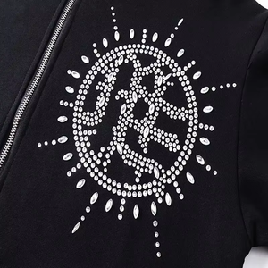 TRADE IN MFG Mixed Emotion Sudadera con capucha holgada de invierno con forro y bordado 3D, Chaqueta con capucha, Pantalones largos casuales Mixed Emotion - Product Image 3