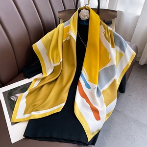 Luxury Women's 100% Silk Satin <b>Square</b> <b>Scarf</b> Solid Multi-Functional Fashion Accessory All Seasons Muslim - Product Image 2