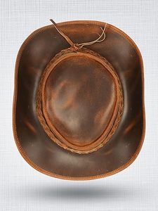 Unisex <b>Western</b> Cowboy <b>Hat</b> Vintage Leather Look Sun <b>Hat</b> - Product Image 4
