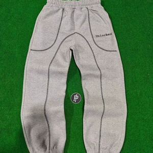 2026 Custom Unisex Haidergrey Color Heavy Weight 100% Cotton Fleece DTF Print Sweatpants with Embroidery <b>Cuffed</b> <b>Jogger</b> for Men - Product Image 1