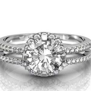 แหวนทรงกลมสุดหรูพร้อมวงแหวนเข้าชุด ประดับเพชรแล็บโกรว์ 1.00 กะรัต ตัวเรือนทองคำขาว 18K สีเหลือง ขาว และโรสโกลด์ พร้อมแพลตตินัม - Product Image 1