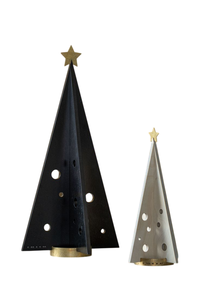 Black Metal Star <b>Christmas</b> <b>Tree</b> Decor Tabletop Modern Xmas <b>Tree</b> Showpiece Figurine With <b>Wooden</b> Stand - Product Image 5