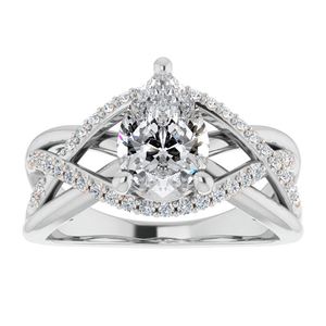 Bague de Fiançailles Solitaire de Luxe en Argent Sterling 925 avec Moissanite Taille Poire Sertie à Griffes, Cadeau Idéal pour Mariage, Promesse ou Anniversaire - Product Image 1