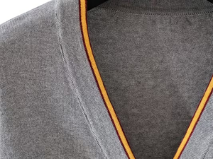 Cardigan Sweater for Autumn And Winter Featuring a Collegiate Style Lightweight Outerwear Gray School Uniform Knit Top Kids' - Product Image 6