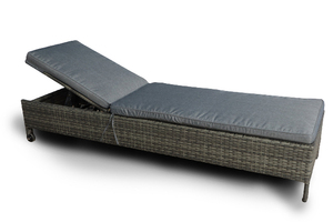 Chaise longue moderne en rotin PE avec dossier réglable et coussin en polyester, mobilier de jardin contemporain pour l'extérieur - Product Image 4