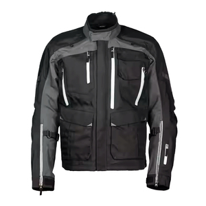 Veste de moto en Cordura coupe-vent pour homme de haute qualité, manches longues, noir et gris, veste de moto en textile, protection toutes saisons - Product Image 1