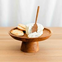 MT Exports Umweltfreundlicher Holz-Käse-Servierständer Kuchenwerkzeuge Antihaftbeschichtet & Ungiftig Handgefertigtes Rundes Design Spülmaschinenfest