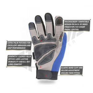 ถุงมือทำงานโลหะสำหรับผู้ชาย ถุงมือหนังวัวแท้ทั้งชิ้น สำหรับขับรถ ก่อสร้าง ขี่มอเตอร์ไซค์ - Product Image 6