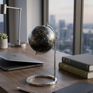 Globo Terráqueo de Escritorio Ejecutivo con Mapa del Mundo Detallado |   Soporte de Hierro y Esfera de Plástico |   Globo Terráqueo Educativo para Escritorio de Oficina y Decoración del Hogar - Product Image 5