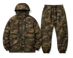 Custom <b>Lightweight</b> Camo Nylon Windbreaker Tracksuit Men’s Hooded <b>jacket</b> for men Utility <b>Jacket</b> and Oversized Cargo Pant Sets OEM - Product Image 2
