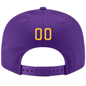 Gorra de Béisbol Morada con Logotipo S Amarillo, Gorra Ajustada de 6 Paneles, Estilo Casual Unisex, Tela de Sarga, Diseño de Panel Frontal con Bordado a Mano - Product Image 2
