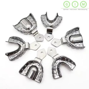 Plateaux d'empreinte dentaire supérieurs en acier inoxydable, ensemble supérieur et inférieur, perforés, autoclavables pour un moulage dentaire précis - Product Image 6