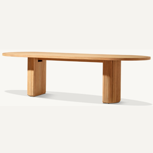 Mesa rectangular de madera de teca en oferta, con un estilo moderno y sencillo, ideal para restaurantes junto a la playa o junto a la piscina. - Product Image 1