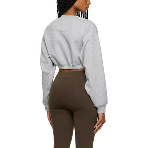 Wholesale Women off the Shoulder Sweatshirt High Quality Sweatshirt Women Plus Size Stretch Hem Baggy Sweatshirt for Women - Product Image 6