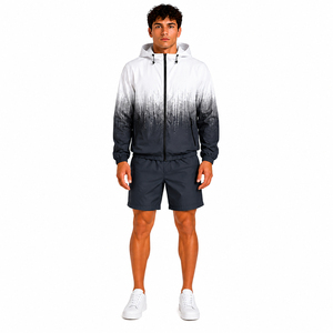 Ensemble short et coupe-vent d'été pour homme de haute qualité, personnalisable avec logo par sublimation, style streetwear, fabrication OEM - Product Image 2