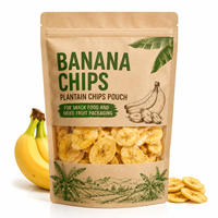 Bolsas de Papel Kraft para Chips de Plátano, Bolsas para Chips de Plátano, para Envasar Alimentos y Frutas Secas