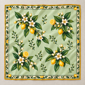 Custom Printed Fruit Vegetable Kitchen <b>Scarf</b> Square Soft Lightweight Womens Headscarf OEM ODM Manufacturer Supplier Wholesale - Product Image 3