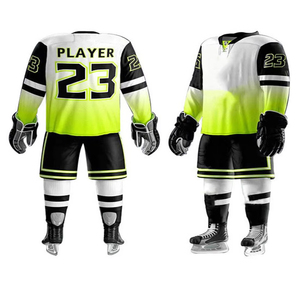 Maillot de hockey sur glace professionnel personnalisé pour homme, col lacé, broderie, 100 % polyester, séchage rapide, respirant, vente directe d'usine - Product Image 3