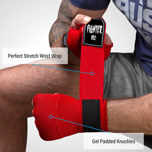 Gants de boxe rembourrés en gel avec bandages intérieurs, protège-poignets sécurisés, entraînement professionnel, taille personnalisée, design combat MMA fitness arts martiaux - Product Image 1