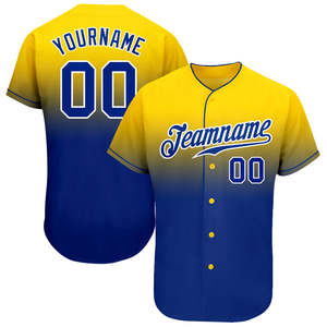 Maillot de baseball personnalisé sublimé pour homme, dégradé bleu clair marine, nom de l'équipe 00, uniforme à manches courtes anti-humidité - Product Image 5