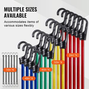 Set di 32 Corde Elastiche Resistenti da 8 mm con Ganci in Acciaio A3, Inclusi Cinghie Elastiche da 10-48 Pollici per Controllo Carico e Accessori - Product Image 6