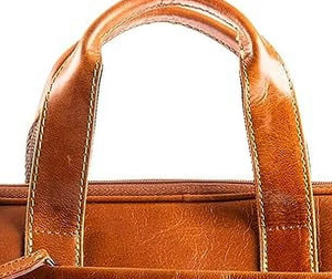 Brown Genuine Leather <b>Laptop</b> bag Waterproof Business Bag Shoulder Strap Office Travel - Product Image 3