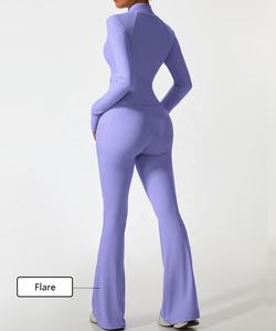 ชุดออกกำลังกายแบบ 2 ชิ้นสำหรับผู้หญิง ชุดโยคะ ชุดฟิตเนส ชุดกีฬา ชุดออกกำลังกายกลางแจ้ง ผ้าเนื้อยืด - Product Image 5