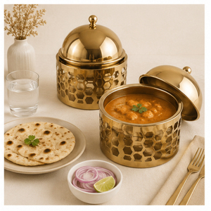 Juego de ollas con aislamiento de nido de abeja dorado a precio de fábrica, calentador de alimentos de acero inoxidable con tapa de cúpula para restaurantes y catering - Product Image 2