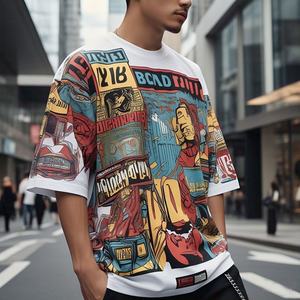 Unisex Men Women Heavyweight Oversized <b>Tshirt</b> Custom Print Graphic T Shirt Plain Blank 100% cotton T-shirt for men loose fit - Product Image 2