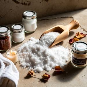 Sel de Bain Himalayen Blanc Naturel à Grain Fin, Pierre Sculptée, Thérapie Spa Minérale et Herbacée Moderne, Bain Relaxant pour le Corps, Cristal Doux - Product Image 1