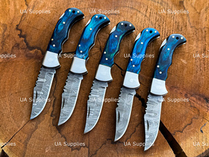 Custom Hand Forged OEM Damascus Steel Pocket Knife Back <b>Lock</b> Folding Folder Gear Wholesale Private Label Industrial Grade Wood - Product Image 3