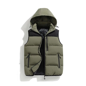 Gilet matelassé à col roulé pour homme personnalisé, sans manches, imperméable, coupe-vent, avec service OEM, grandes tailles disponibles - Product Image 2