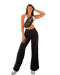 OEM Buttery Soft Plus Size Solid Workout Running Yoga Open Back Sleeveless <b>Crop</b> Top Tummy Control V Waist Flare <b>Legging</b> Women - Product Image 4