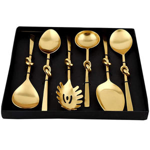 for Home Dinner Table Decor Flatware Sets Good Looking Stainless Steel Golden Cutlery Set With Clear <b>Acrylic</b> Handle - Product Image 2