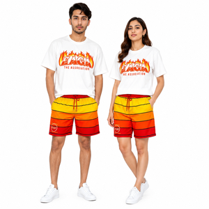 T-shirts et shorts personnalisés pour hommes, 100% coton jersey, anti-boulochage, impressions numériques par sublimation DTG, écologiques, séchage rapide, respirants - Product Image 2