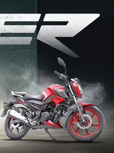 Motocyclette TVS "RAIDER" 100-200CC, rouge et grise, sportive, avec freins à disque et double échappement - Product Image 1