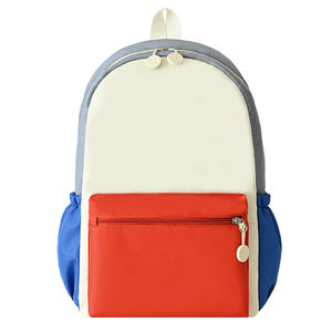 Sac à dos scolaire color block pastel pour adolescentes, léger, imperméable, avec poches latérales et double fermeture éclair - Product Image 2