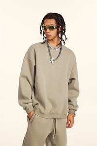 Unisex Oversized Cotton <b>Fleece</b> <b>Sweatshirt</b> Men's Crewneck Pullover Custom Logo Embroidery Winter Blank Plain Mens <b>Sweatshirt</b> - Product Image 3
