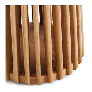 Table à manger moderne en teck massif carré de qualité supérieure, base en piédestal cannelé, finition naturelle écologique pour l'hôtellerie - Product Image 6