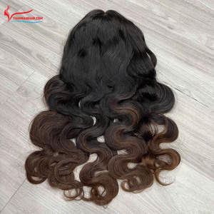 Perruque Premium Ombrée Body Wave en Cheveux Humains, Extensions de Cheveux Vietnamiens, Perruque Sans Colle 6x6 HD Lace, Aspect Naturel Doux - Product Image 1