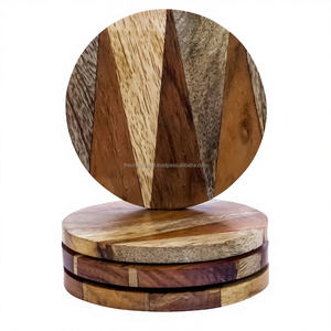 Table à manger de mariage en bois de manguier polie personnalisée sous-verres durs solides décoratifs dessus de table de dessous de verre gratuit de l'inde - Product Image 1
