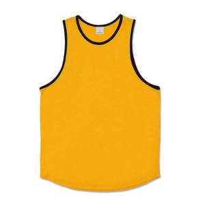 Camiseta sin mangas para gimnasio para hombre, top de tirantes con contraste de colores de secado rápido, chaleco de entrenamiento con dobladillo curvo, camiseta interior de fitness, ropa deportiva de entrenamiento - Product Image 2