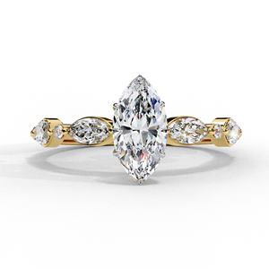 Anillo de Compromiso con Diamante Cultivado en Laboratorio Certificado por IGI, Oro Sólido de 14k/18k, Corte Marquesa, Fabricante de Joyería Personalizada al por Mayor - Product Image 3